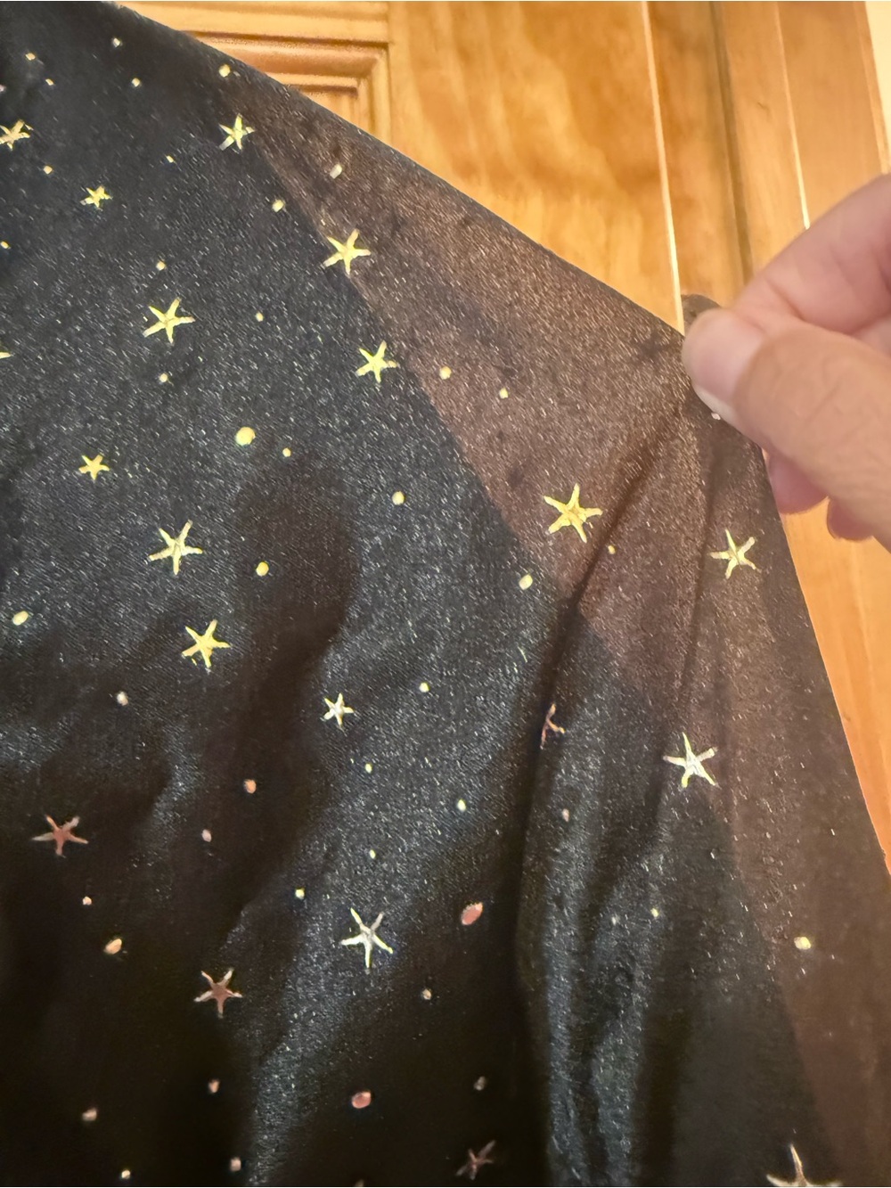 Umgee Black Crewneck Long Sleeve Top gold stars sz small - Picture 2 of 3